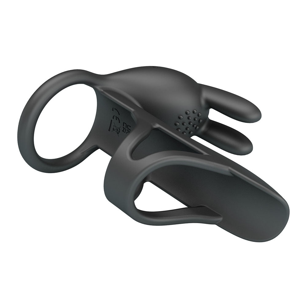 Party Up MARK Vibrating Penis Sleeve - Black USB Rechargeable Vibrating Cock Sleeve